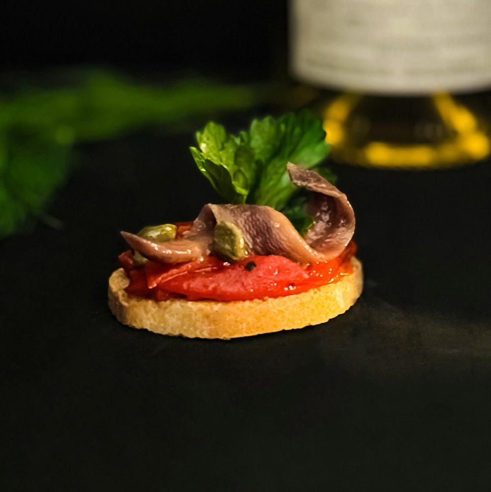Anchovy Red Peppers (8pc) - Premium Canapés - yacht2yacht.delivery - Yacht Catering - Yacht Delivery - Yacht Charter Mallorca